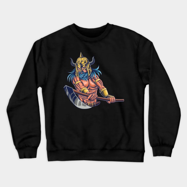 Viking warrior ready for war Crewneck Sweatshirt by Ardiyan nugrahanta